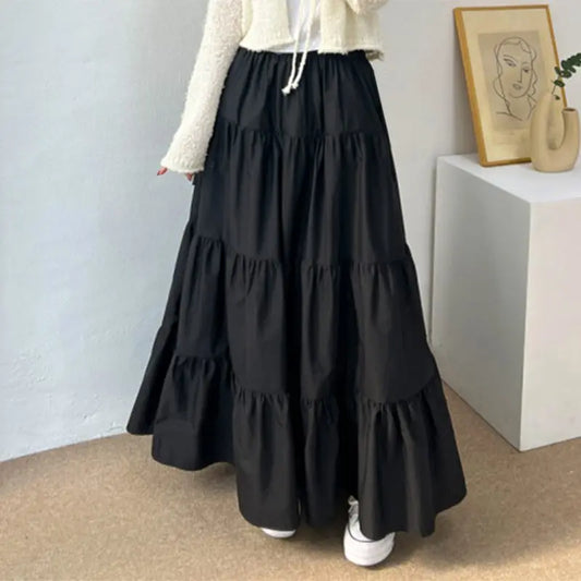 Maxi Skirt Elastic Waist Casual wear Long
