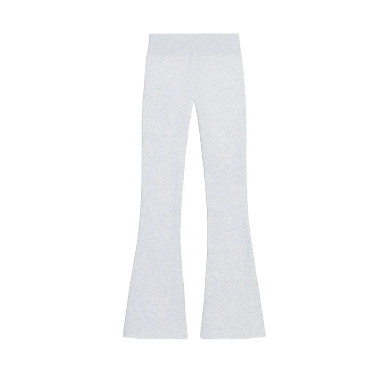 Woman Flared Pants Zip Coats Lapel Collar Outwear  Daily Outwear Clothes