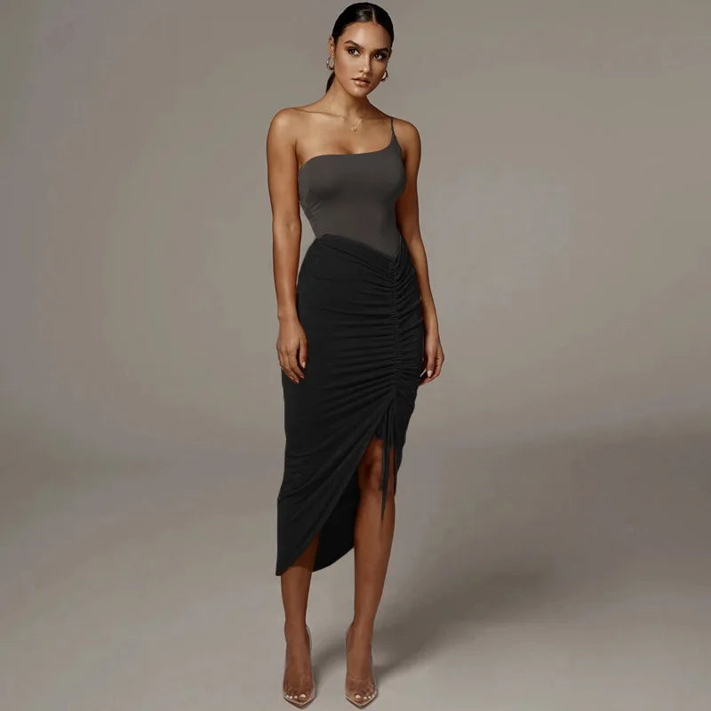 Slim Fit Shirred  Skirt – High Waist Fashion Staple