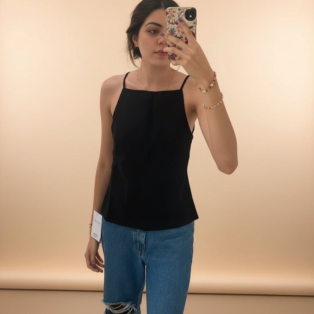 Sleeveless Strappy Backless Top